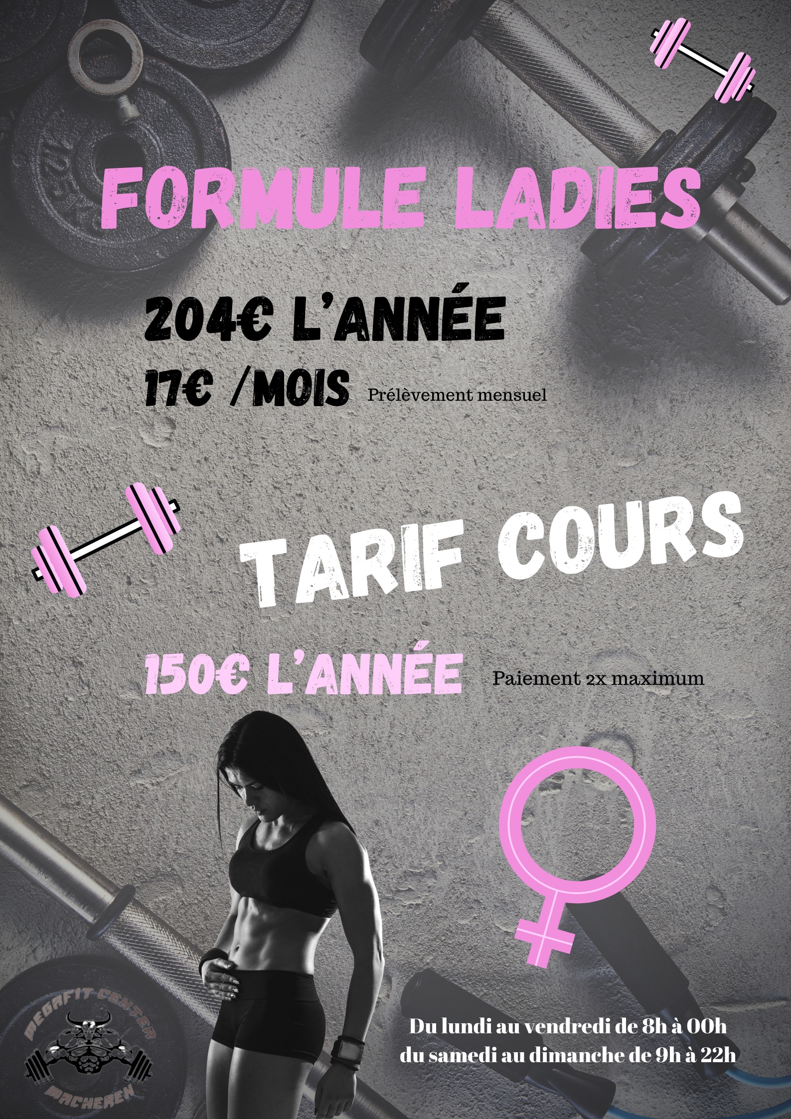 tarifs femmes et cours collectifs